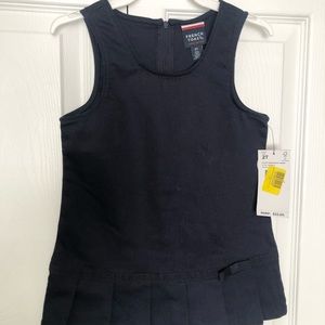French Toast Pleated Hem Jumper - Navy Blue